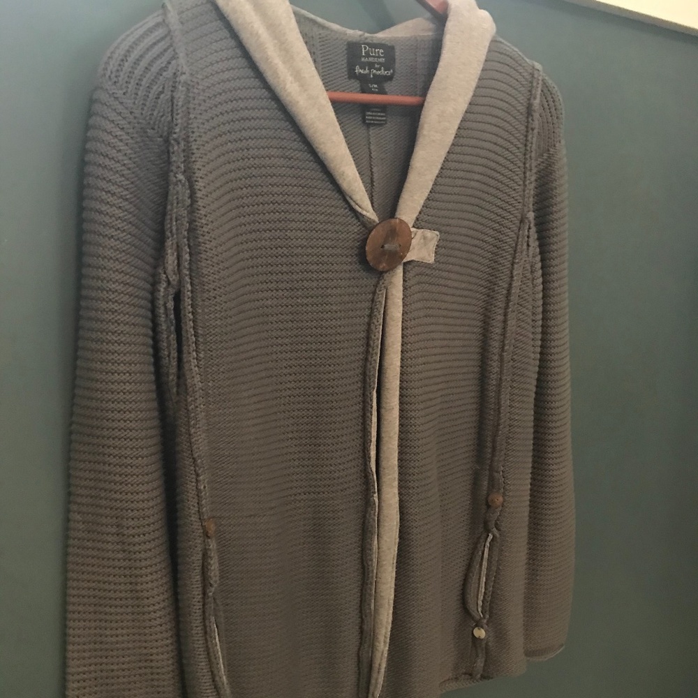 Hand Knit Sweater with Button - S/M